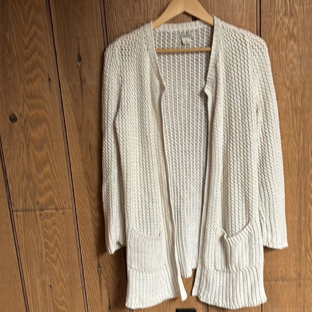 Lucky Brand loose knit open front‎ long line lightweight Cottagecore cardigan XS